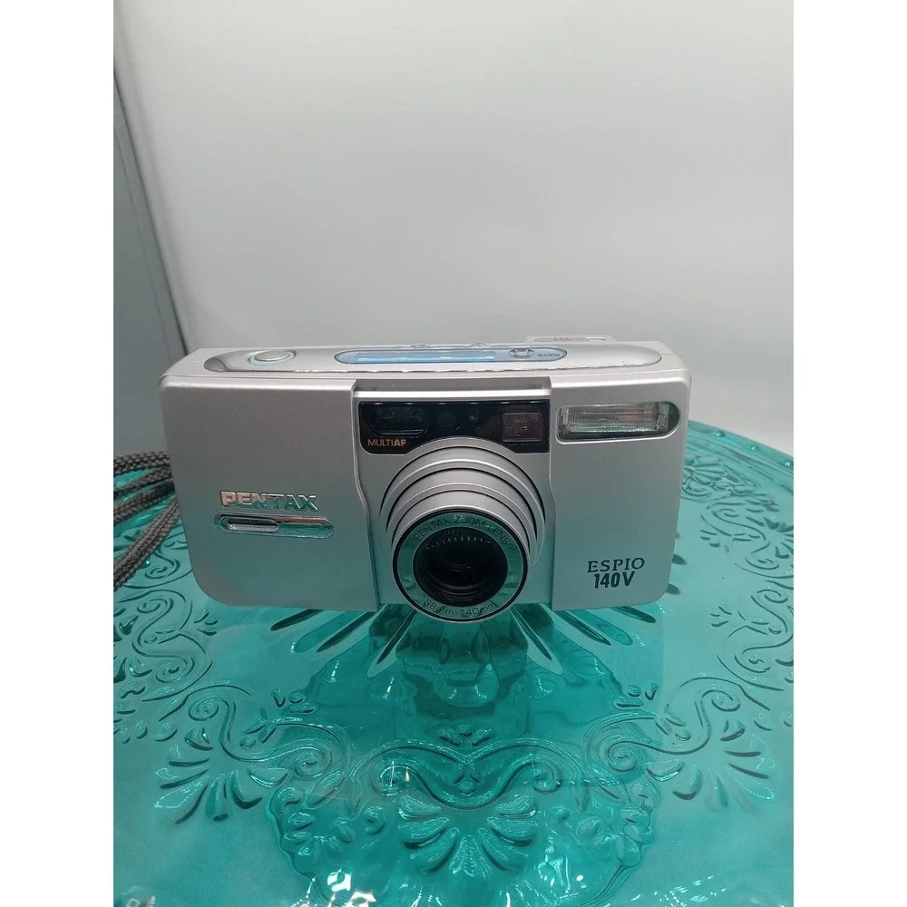 Pentax Espio 140V 35mm Point & Shoot Film Camera, Silver - Tested Scratches